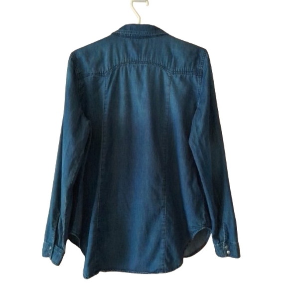 Nanette Lepore Denim Jean Top Womens Large Snap Western Cowgirl - Picture 2 of 13